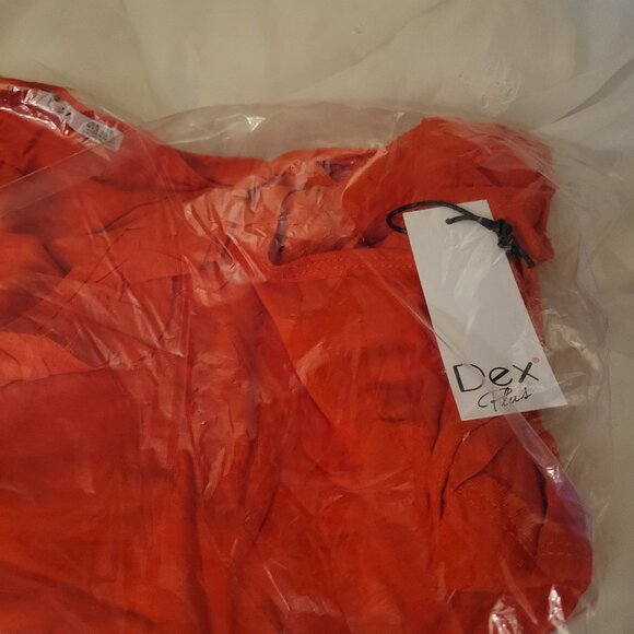 NWT Brand New Women's Plus Size DEX Babydoll Ruffled Tank Firey Red 1X - Picture 6 of 7